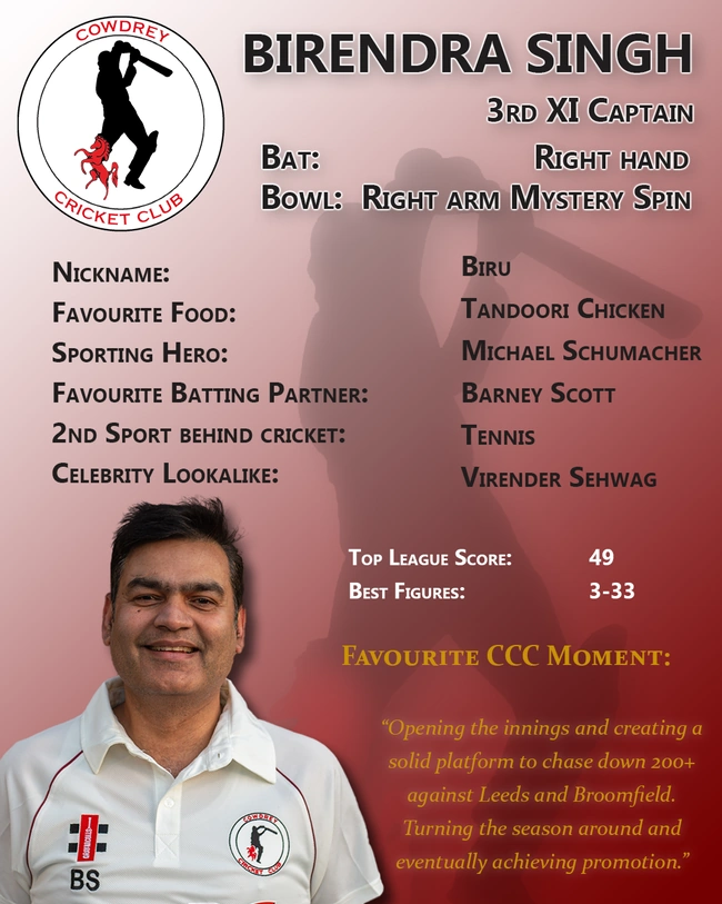 3rd XI Captain - Birendra Singh